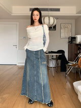 ロングデニムAスカート