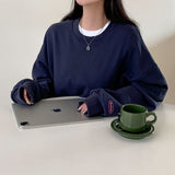 [BELLIDE MADE] point embroidery sweat