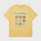 マルチーズクレヨンドローインフハーフスリーブTシャツ / Maltese crayon drawing half sleeve tshirts