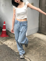 Wander brushed denim pants