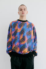 ファンスクリブリングオールオーバークルーネック / BSR2223FWPO078 FUN SCIBBLING ALL OVER CREWNECK NEON SIGN