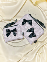Glossy Organza Ribbon Zip-pouch (M)