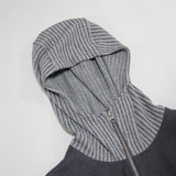 BALACLAVA knit zip up_gray