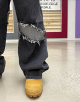 ウェーブワイドワイドブラックデニムパンツ/No.9609 wave widewide black denim PT