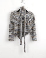 [Muffler set] Mikel Bokashi off-shoulder angora knit