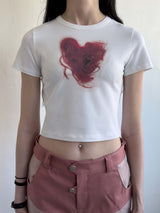 ハートヘアTシャツ / Heart Hair Tee WHITE A