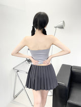 975. Line zipper crop top (3color)