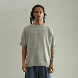 ボリュームラインハーフスリーブニット/VOLUME LINE HALF SLEEVE KNIT (GREISH BEIGE)