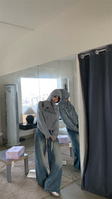 First Angora Letterang Hooded Knit
