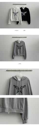 バタフライ2wayフードジップアップ / Butterfly Two Way Hooded Zip-Up