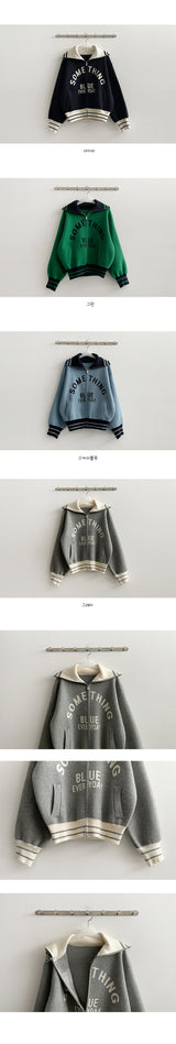 Anple Coloring Lettering Knit Zip-up