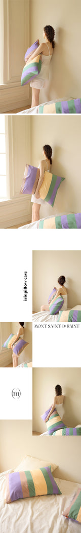 Iris green pillow case