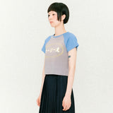 ロゴラグランクロップド半袖Tシャツ