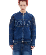 BIKER DENIM ZIP JACKET (BLUE)
