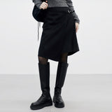Crohn's woolen midi skirt