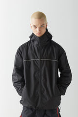 ラウンドラインフーデッドジャケット/BSR2223FWJK045 ROUND LINE HOODED JACKET BLACK