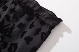 ブラックロングシースルースカート