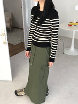 Lush back slit long skirt
