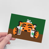 ICED HOT COFFEE TIGER POST CARD (6538758094966)