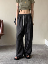 アンダーノンフェードサマーリネンローデニムワイドパンツ / Ander Non-Fade Summer Linen Raw Denim Wide Pants