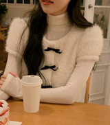 [SHOPPERMADE] Christmas Mohair Cardigan + Velvet Ribbon (3color)