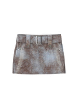 0 6 vintage crack belt skirt - GREY (6683350401142)