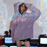 パンクベアフリースジャケット / 0 1 punk bear fleece jacket - VIOLET