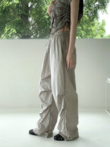 メトムレッグシャーリングバスロックナイロンツーウェイジョガーパンツ/ Methom Leg Shirring Baslock Nylon Two Way Jogger Pants