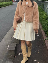 [MADE] Pudding Fur Jacket (Peach Beige)