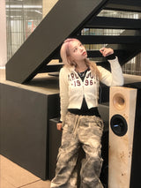 ストリートバンディングジョガーダートポケットカモフラージュパンツ