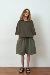 SOLAR PIGMENT 1/2 WIDE SWEAT PANTS (Khaki) (6680167350390)