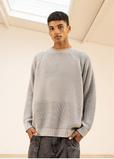 ハーフインシジョンオーバーニット/HALF INCISION OVERSIZED KNIT