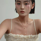 ゴールドパールドロップネックレス/gold pearl drop necklace (material 14K gold)