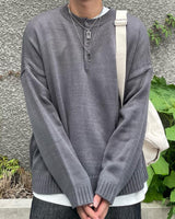 モカラウンドボタンニット/MOCA ROUND BUTTON KNIT(6COLOR)