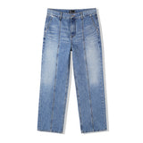 リラックスフィットフロントシームウォッシュドデニム / RELAXED FIT FRONT SEAM WASHED DENIM