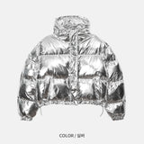(UNISEX) グロッシーフードクロップストリングダウン