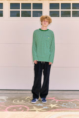 KIRSH X MISAKI KAWAI ARTWORK STRIPE T-SHIRT [GREEN]