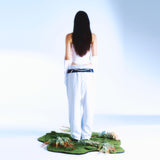 ロープカラージョガーパンツ / 222 Rope coloring jogger pants - White Melange