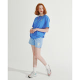 フラワープリントルーズフィットTシャツ / FLOWER PRINT LOOSE FIT T-SHIRT _ BLUE