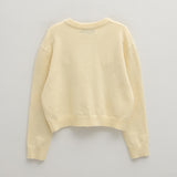(CD-2107)ROUND NECK KNIT TOP CARDIGAN SET S