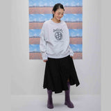 Cheerful logo sweat shirt (light gray) (6684423389302)