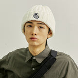 YPペイズリーパッチニットビーニー / YP PAISLEY PATCH KNIT BEANIE CREAM