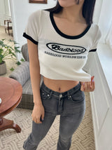 ブラーショートスリーブクロップドTシャツ