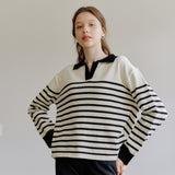 STRIPE COLLAR KNIT_BLACK (6600101953654)