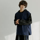 ボタンベスト / unisex button vest navy