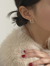 [92.5silver] donut one-touch earrings