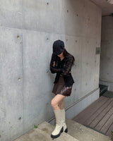 レザーカーゴスカートパンツ