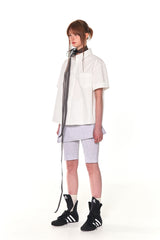 BIKER LAP SKIRT SHORTS (MELANGE WHITE)