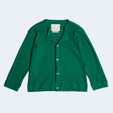 ラウンドネックワッフルカーディガン/DAMP ROUND-NECK WAFFLE CARDIGAN_GREEN