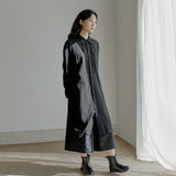 リネンロングシャツ / unisex linen long shirts black